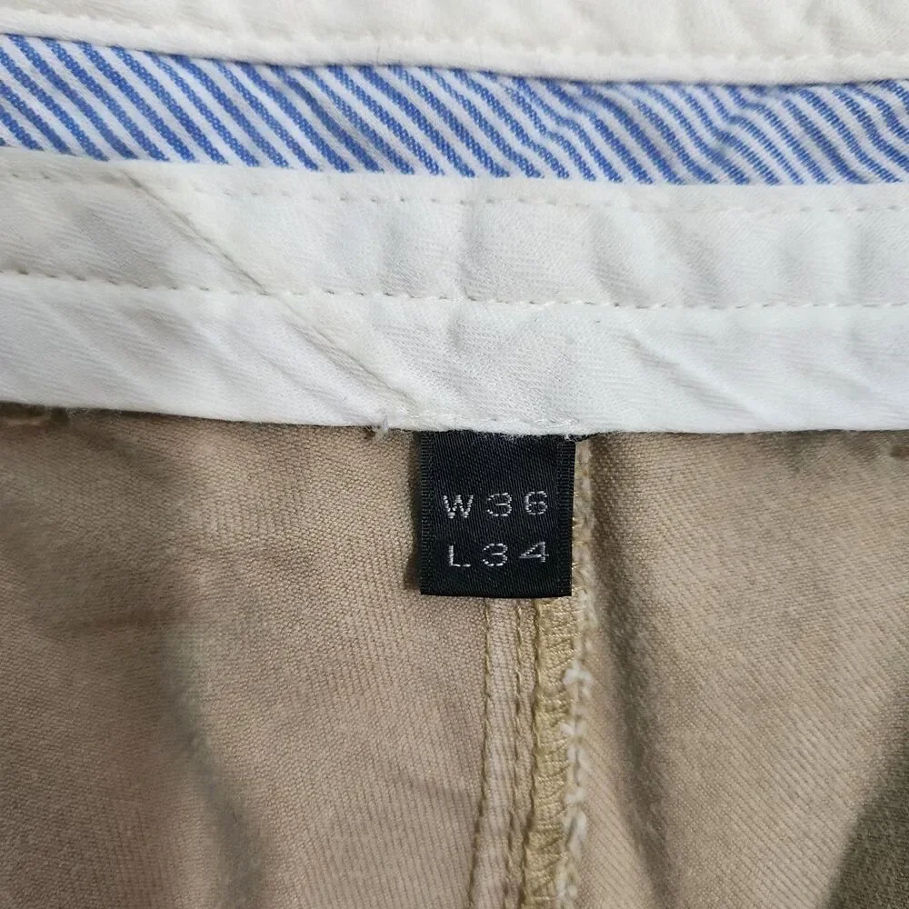J. Crew 1040 Chino Pants Men 36X34(32) Tan Straight Leg